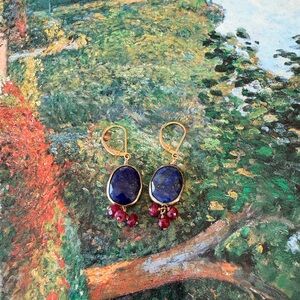Sundance Gold Lapis Drop Earrings